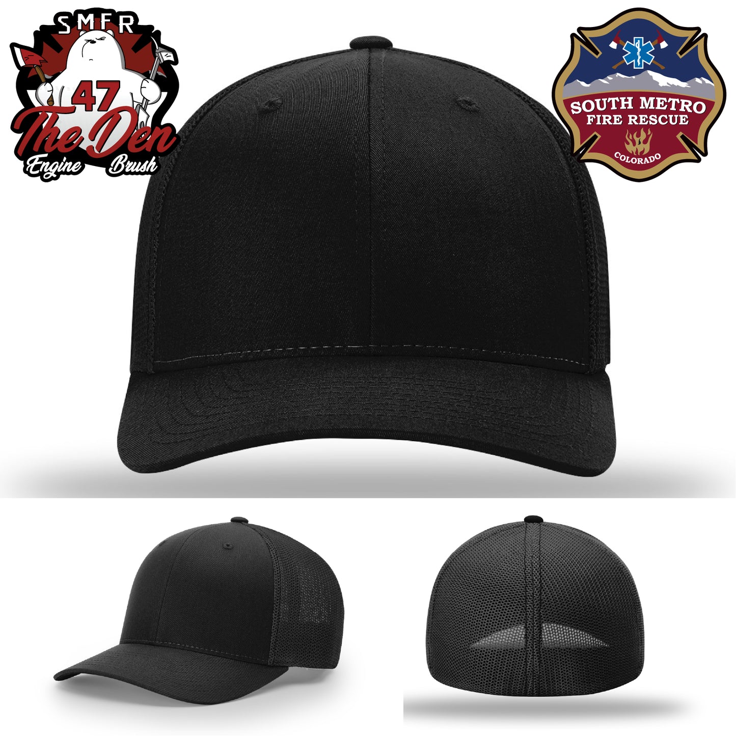 Bold custom firefighter hat design for department use