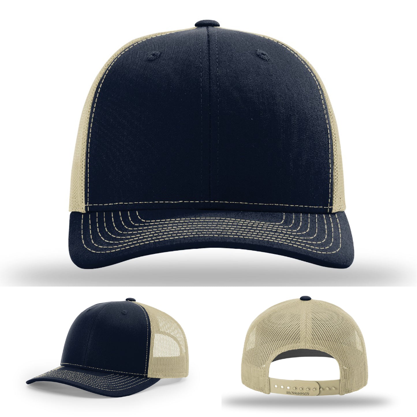 Logo display leather patch hat with clean edges