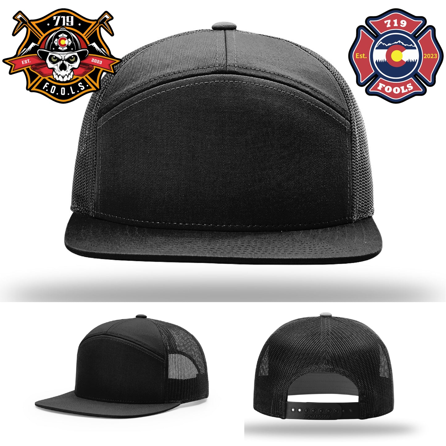 719 FOOLS firefighter emblem – leather patch placed on Richardson