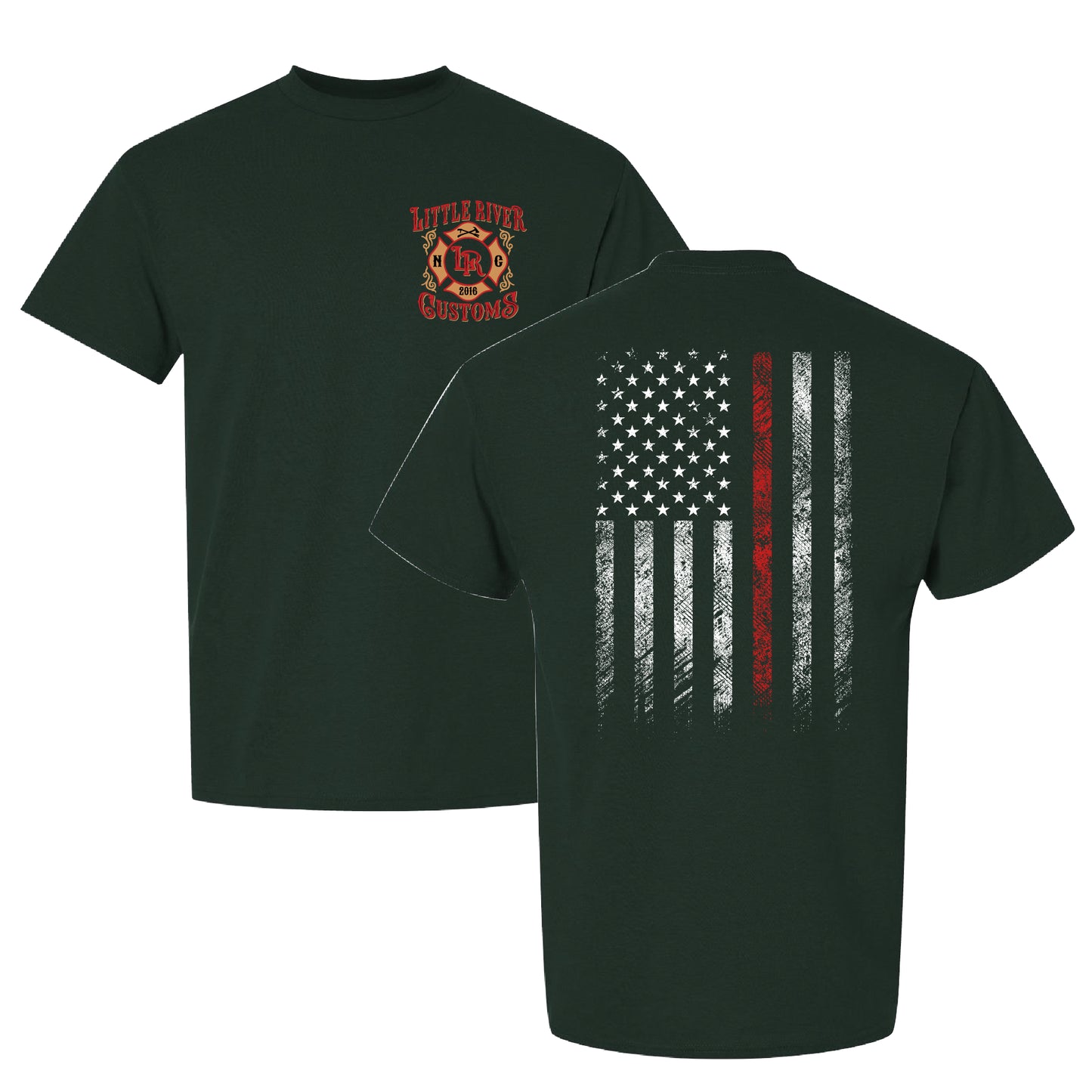 Thin Line, Thick Skin – Firefighter Flag Tee