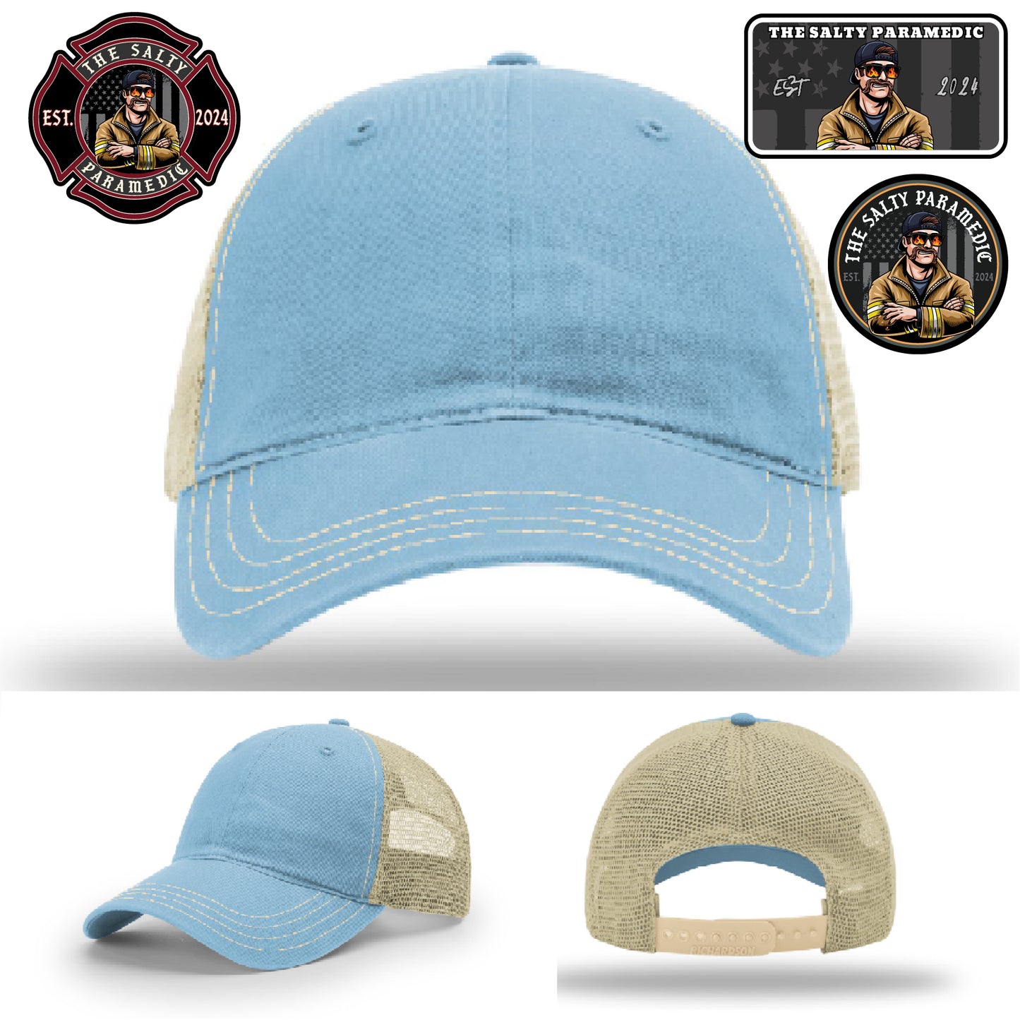 Hat with attitude – The Salty Paramedic leather patch front