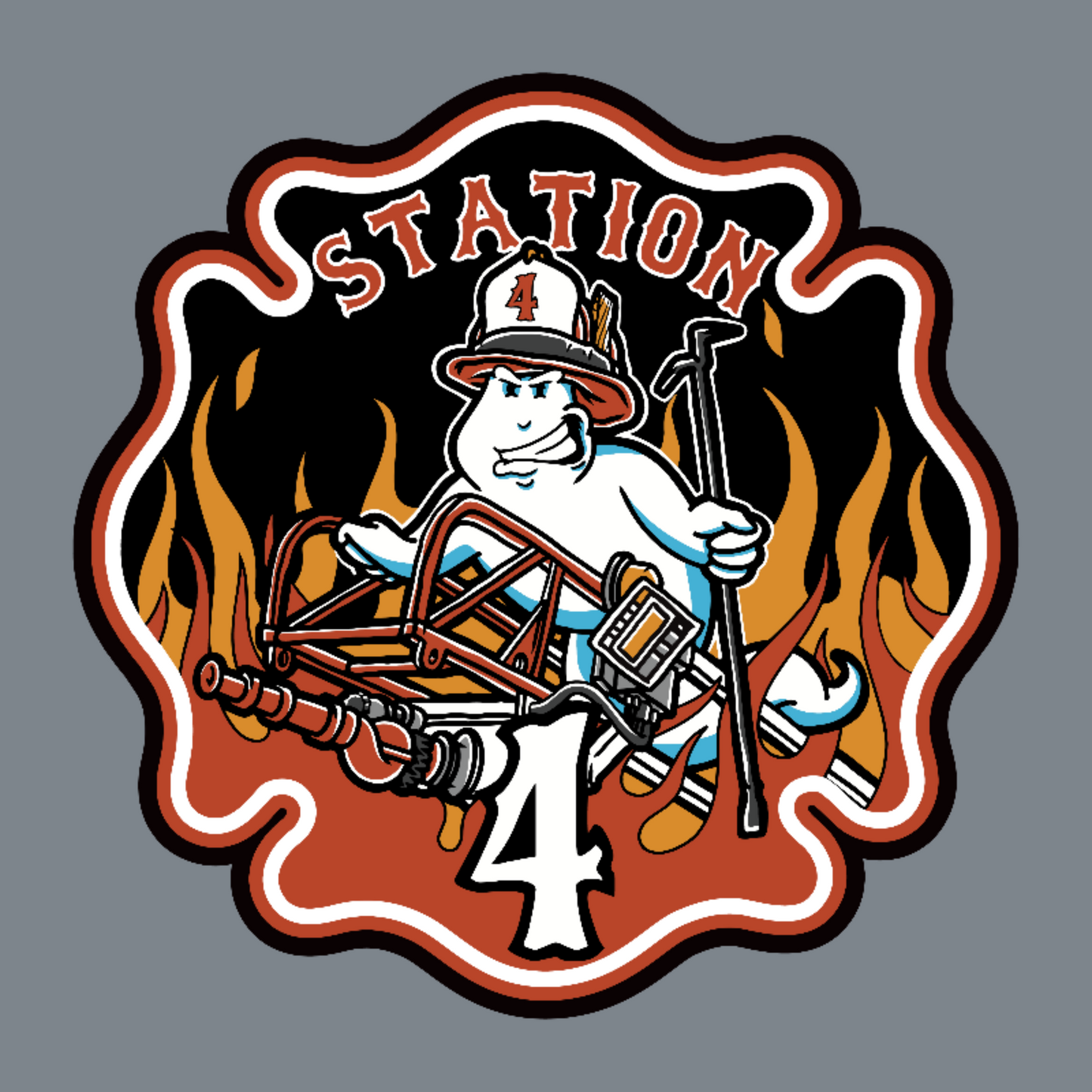 Custom premium leather patch for Bentonville fire department on a Richardosn hat