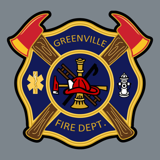 Custom firefighter hats with leather patch on Richardson 112 for your fire department