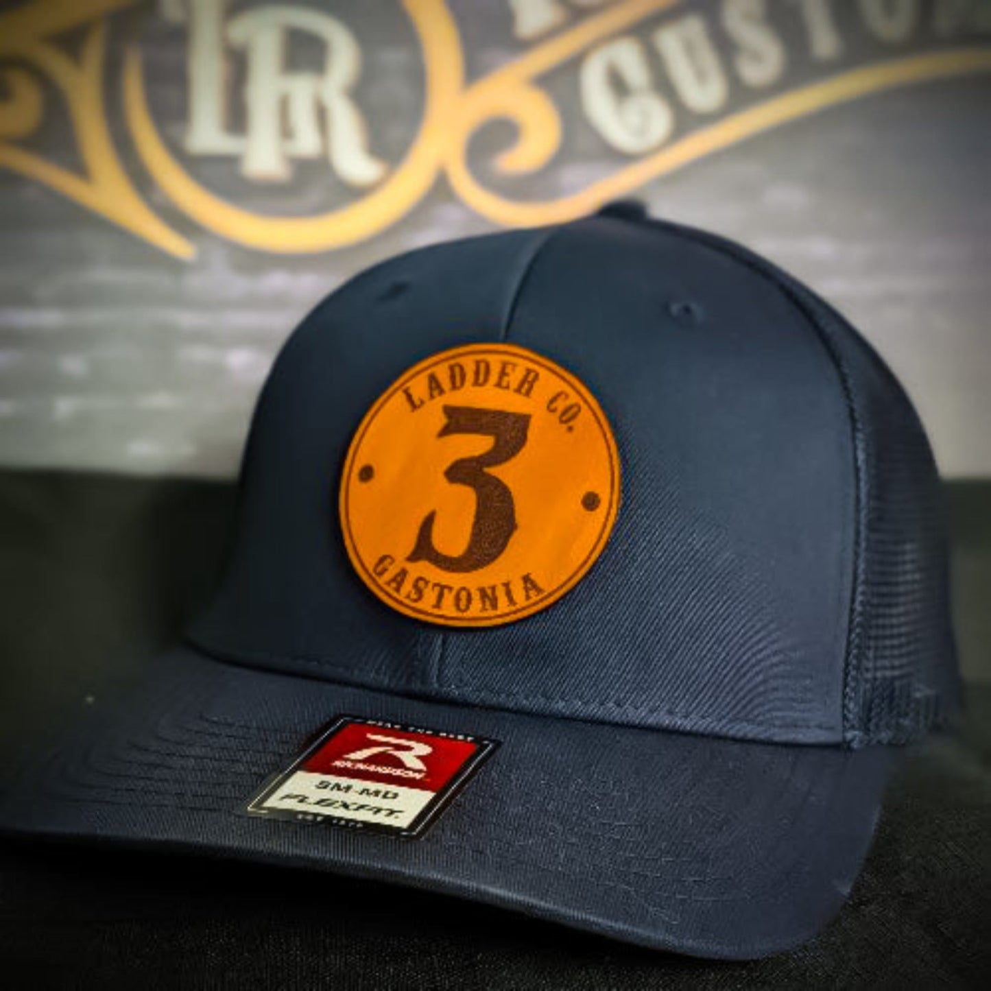Custom firefighter hat with engraved leather patch – clean, rugged look