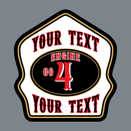 custom firefighter helmet shield with beveled edge and live preview