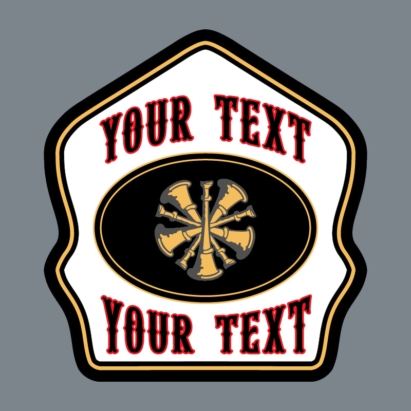 firefighter helmet shield showing custom design layout in live preview