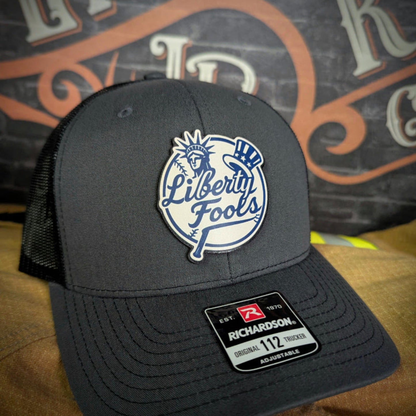 Liberty City FOOLS firefighter hat with custom logo β Richardson hat built for the Liberty FOOLS brotherhood.