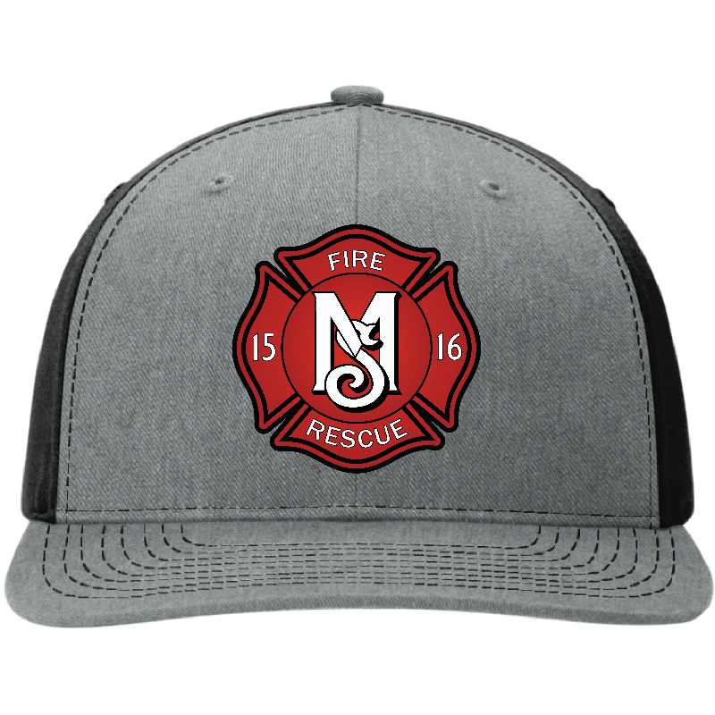 Mineral Sprins Fire Department Custom leather patch on a Richardson Hat