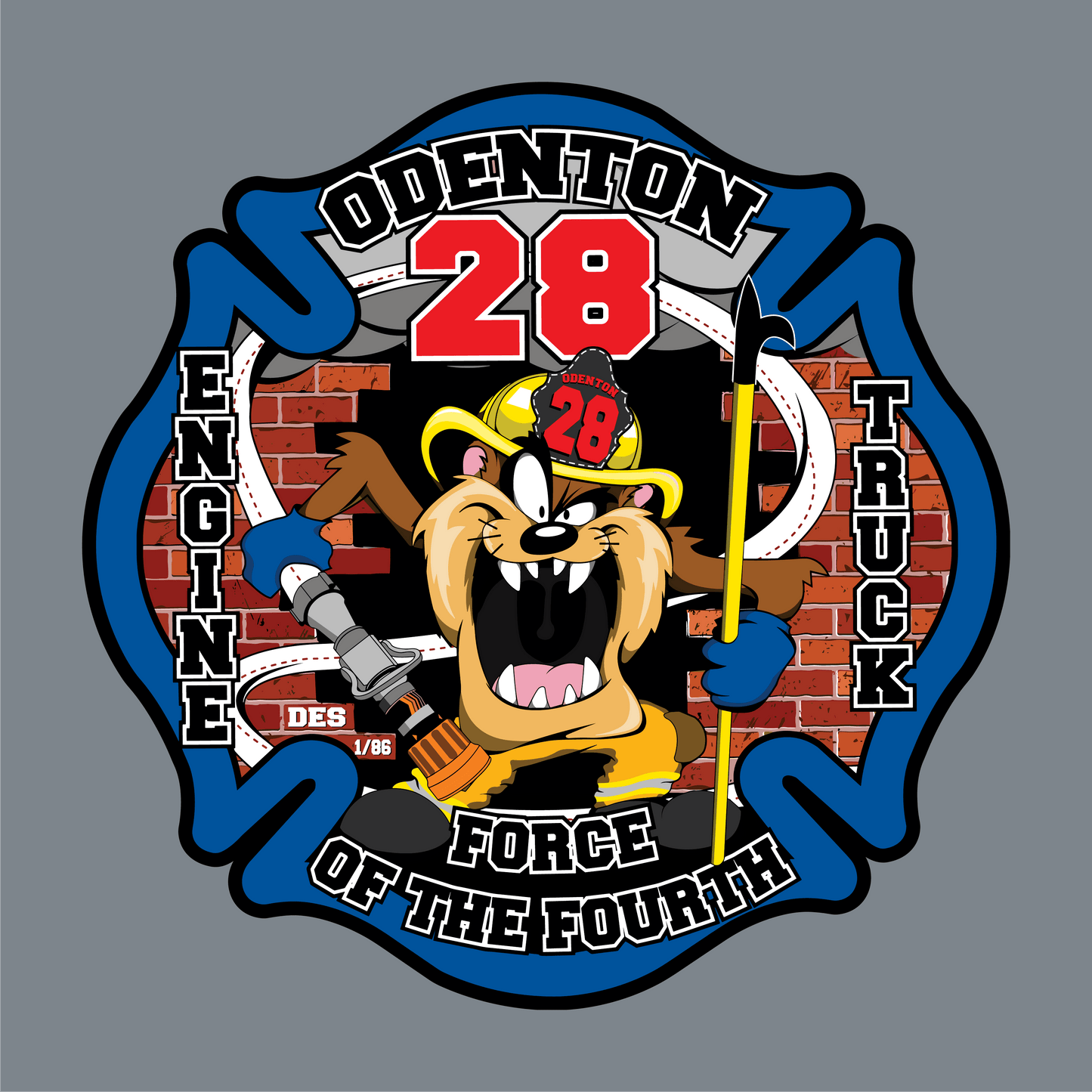 Custom firefighter hats with leather patch on Richardson 112 for your fire department