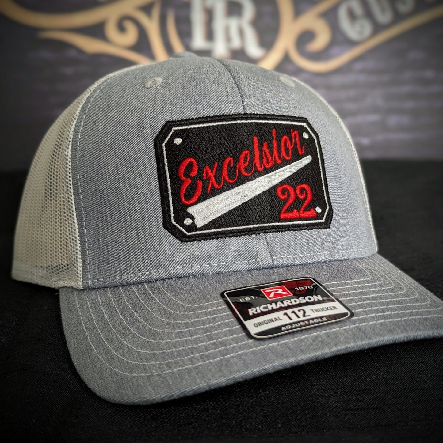 Custom embroidered firefighter hat with bold stitching, structured fit, and premium Richardson snapback design