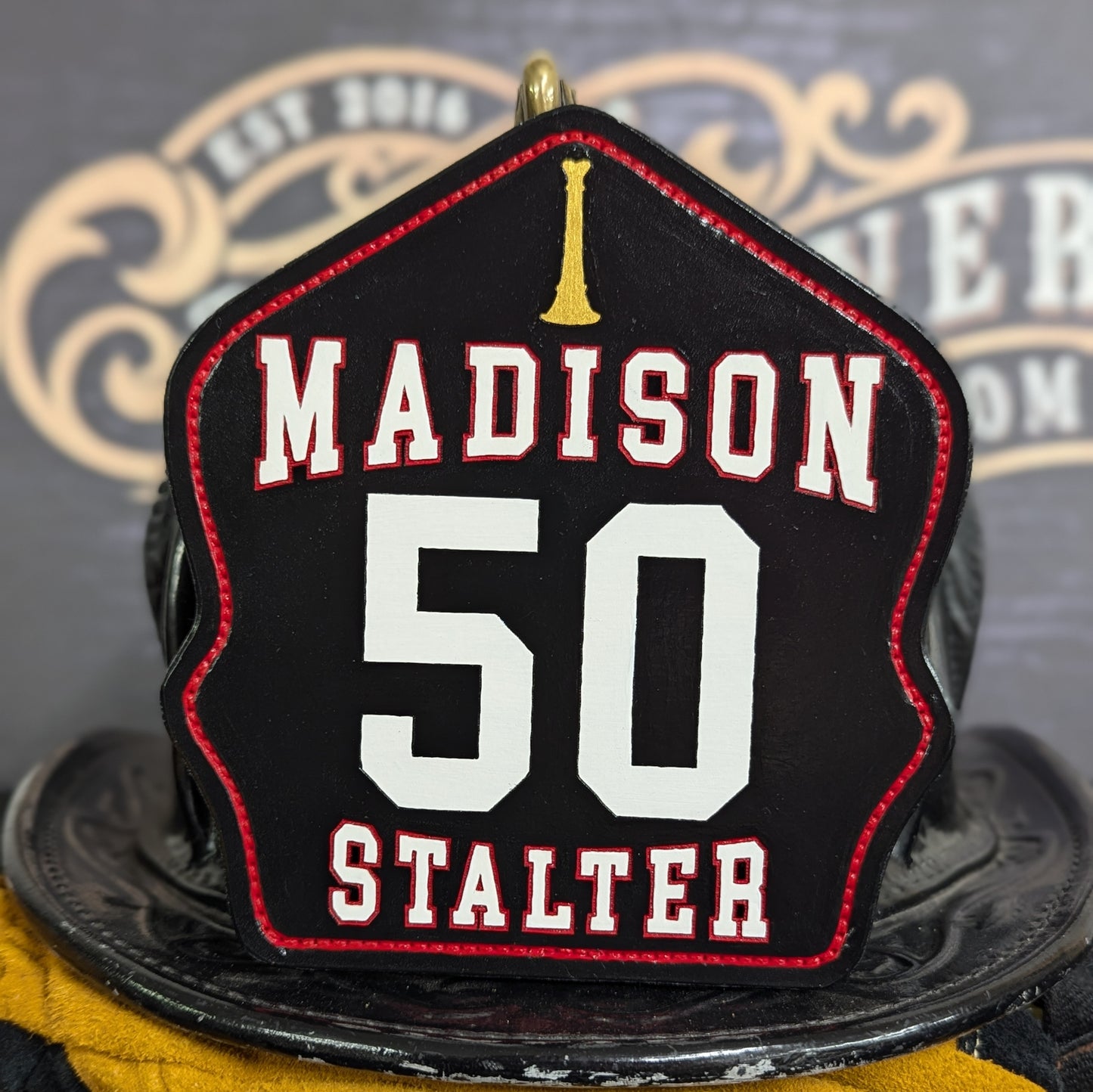 firefighter front shield – department-specific and durable
