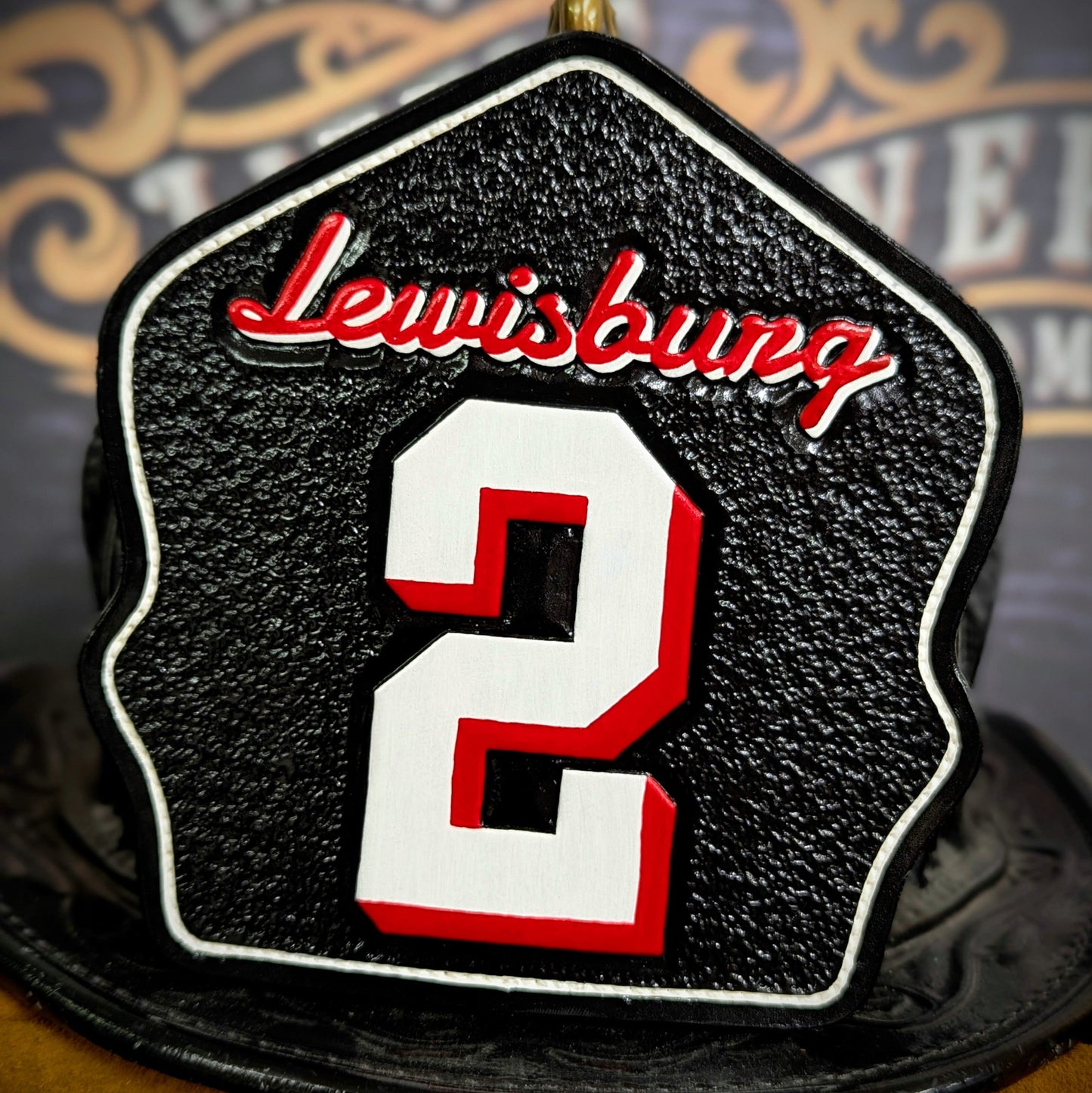 custom fire helmet front – ideal for fire department crew use
