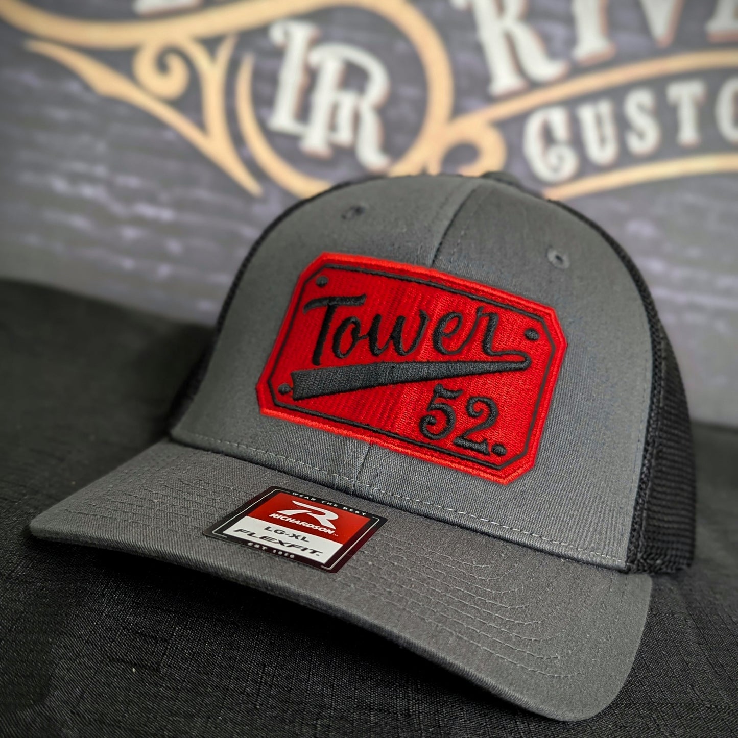 Custom embroidered firefighter hat with bold stitching, structured fit, and premium Richardson snapback design