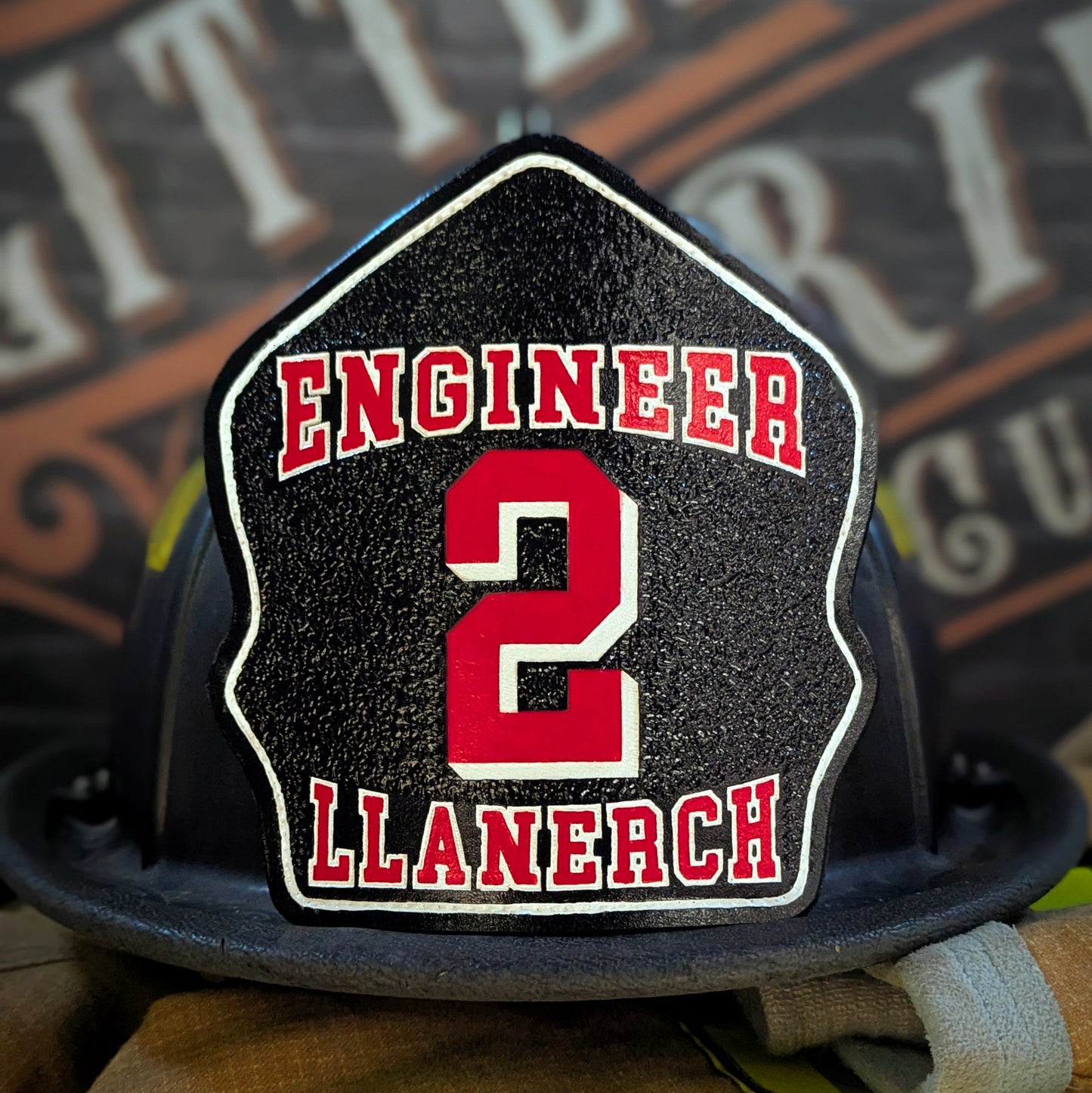 custom ID helmet shield – crafted for clear identification and pride