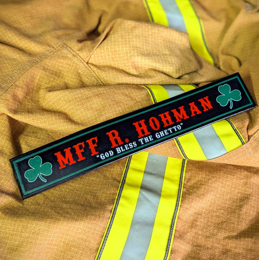 Custom leather Firefighter Locker name plate.