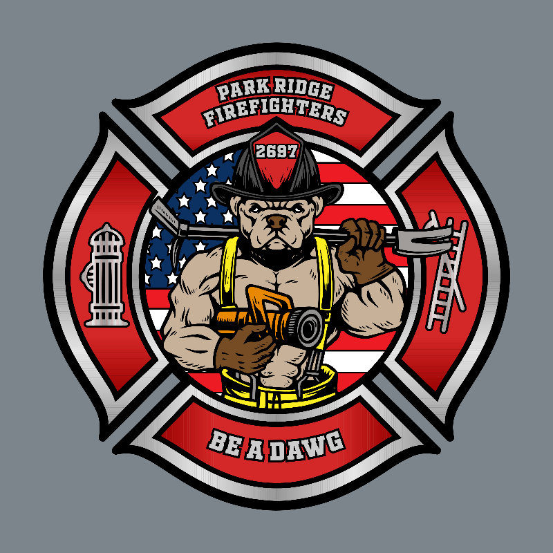 Custom firefigher hat for Park Ridge Fire on a Richardson hat