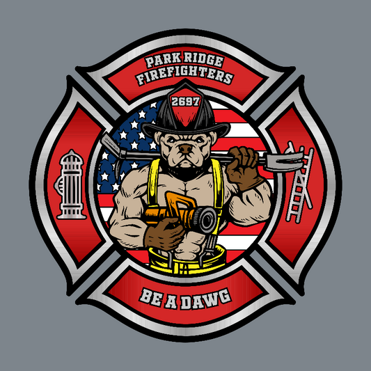 Custom firefigher hat for Park Ridge Fire on a Richardson hat