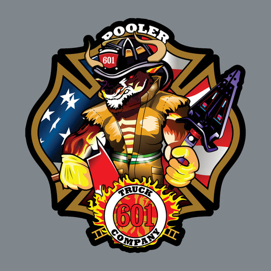 Custom firefighter hats with leather patch on Richardson 112 for your fire department