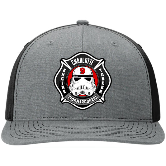 Charlotte Fire Department Station 9 hat full grain leather patch