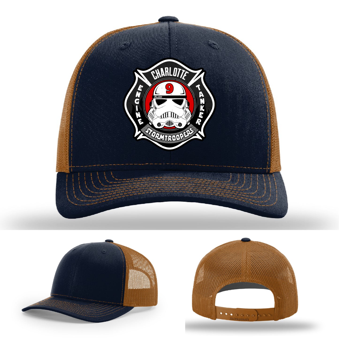 Station 9 Charlotte FD hat firehouse pride leather patch
