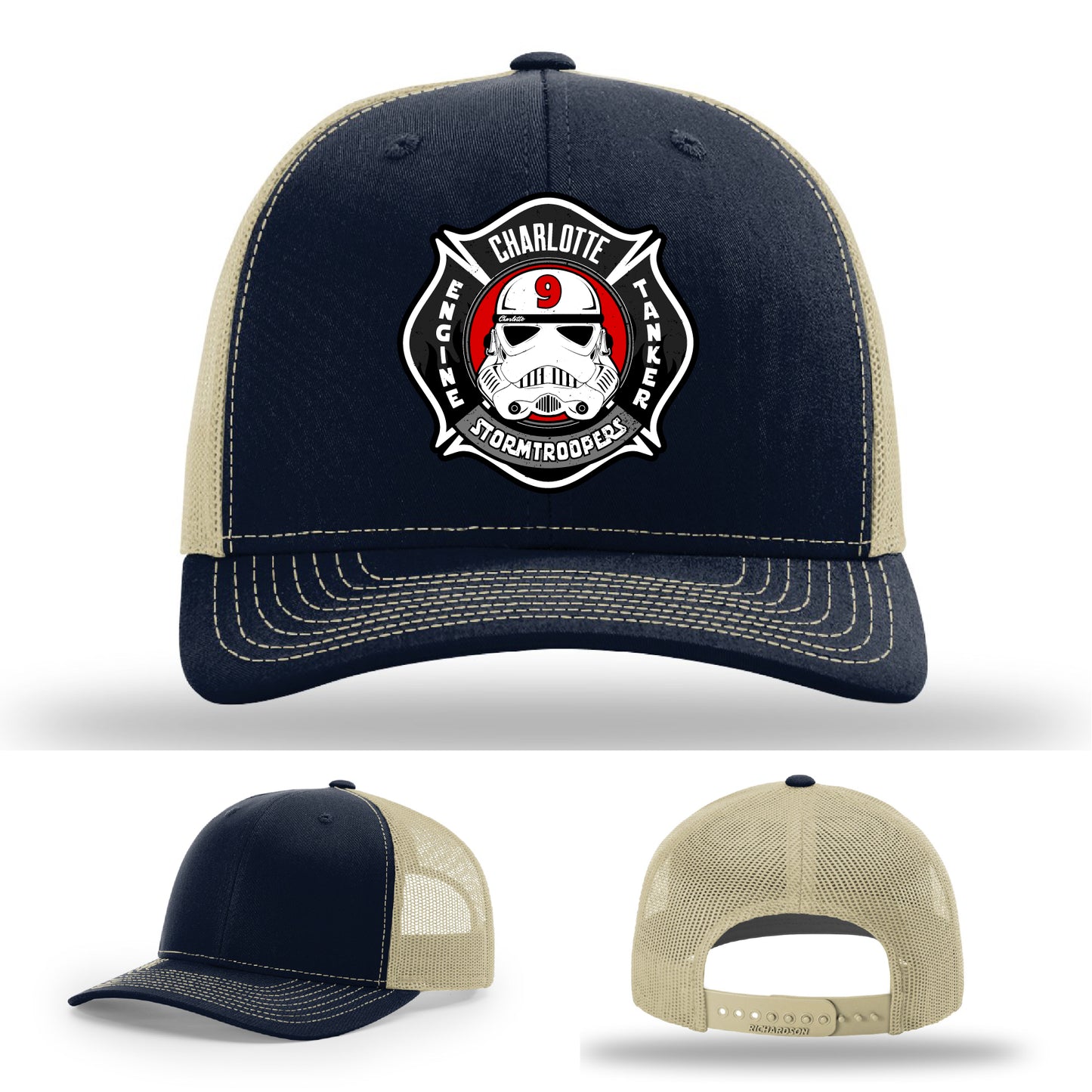 Charlotte Station 9 fire department hat with patch logo