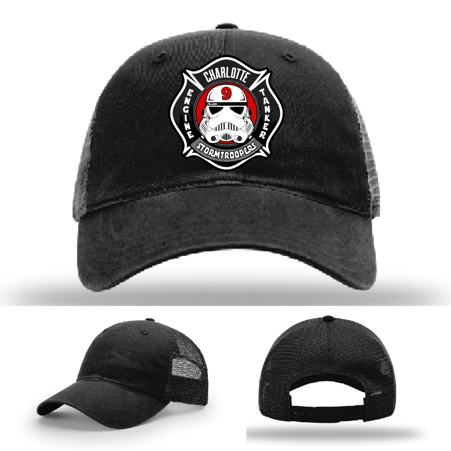 Charlotte Fire Department Station 9 leather patch firefighter gear