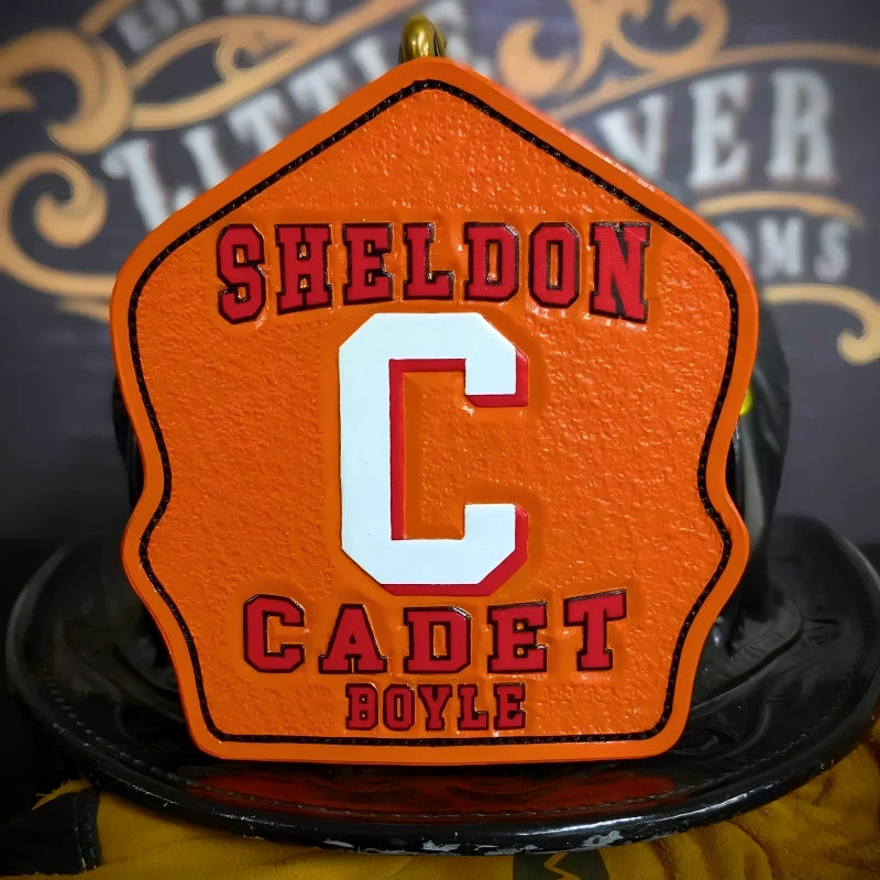 Classic custom helmet shield with sharp firefighter detail