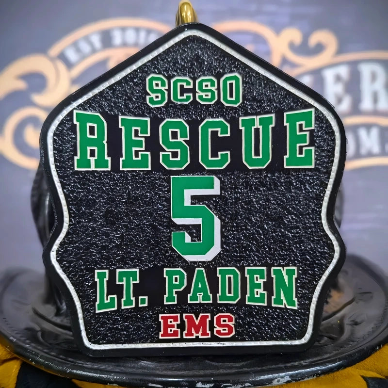 Firefighter leather classic custom helmet shield handmade