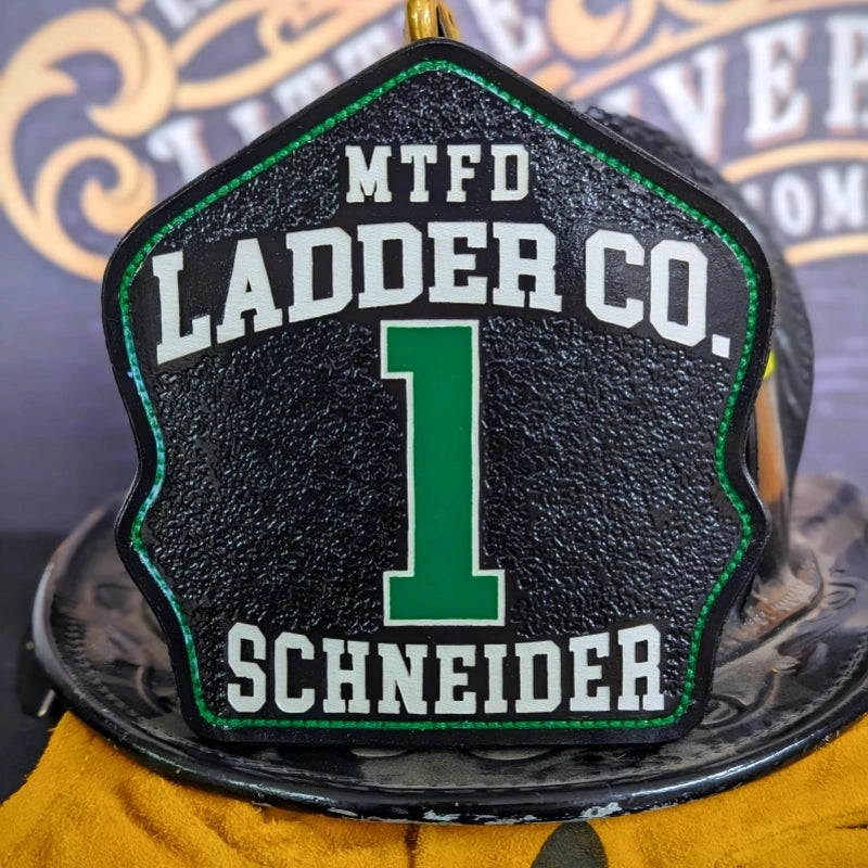 Leather firefighter shield classic custom helmet design