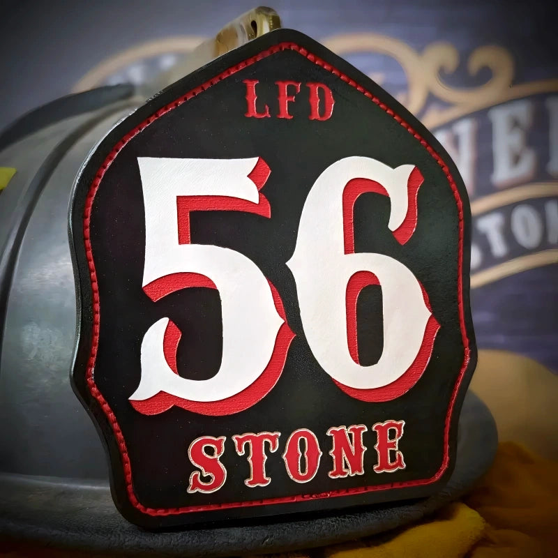 Classic custom helmet shield leather firefighter construction