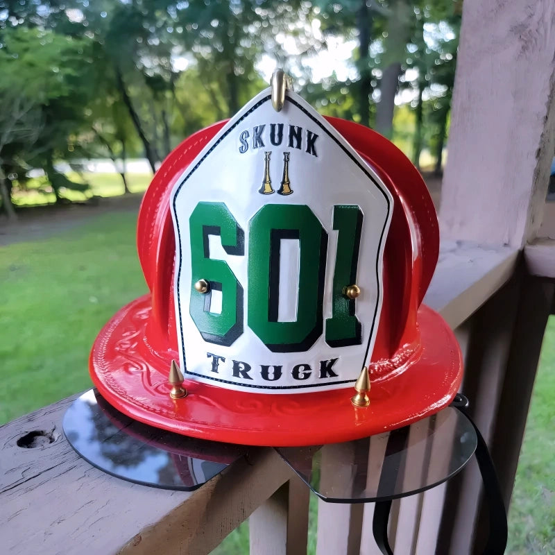 Custom helmet shield classic rocker style leather front