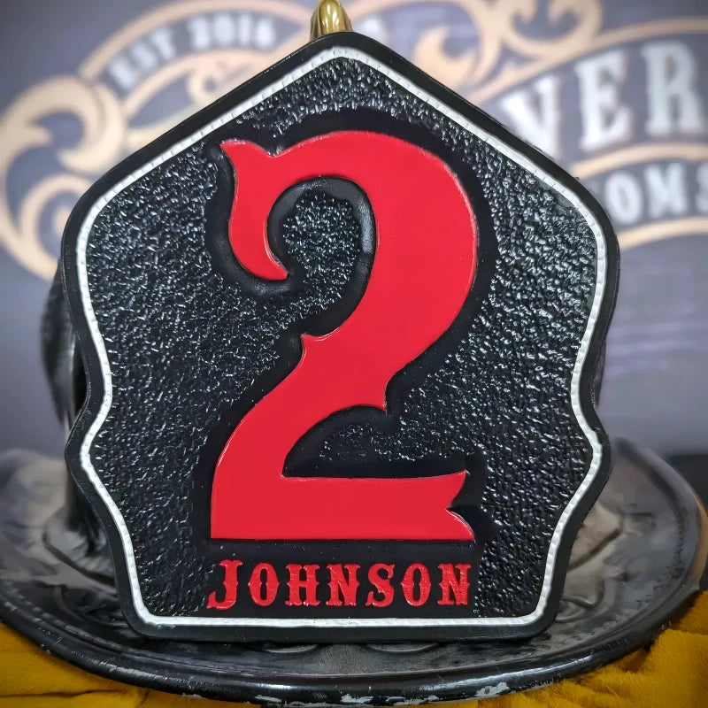 Company Shield firefighter helmet shield with live preview