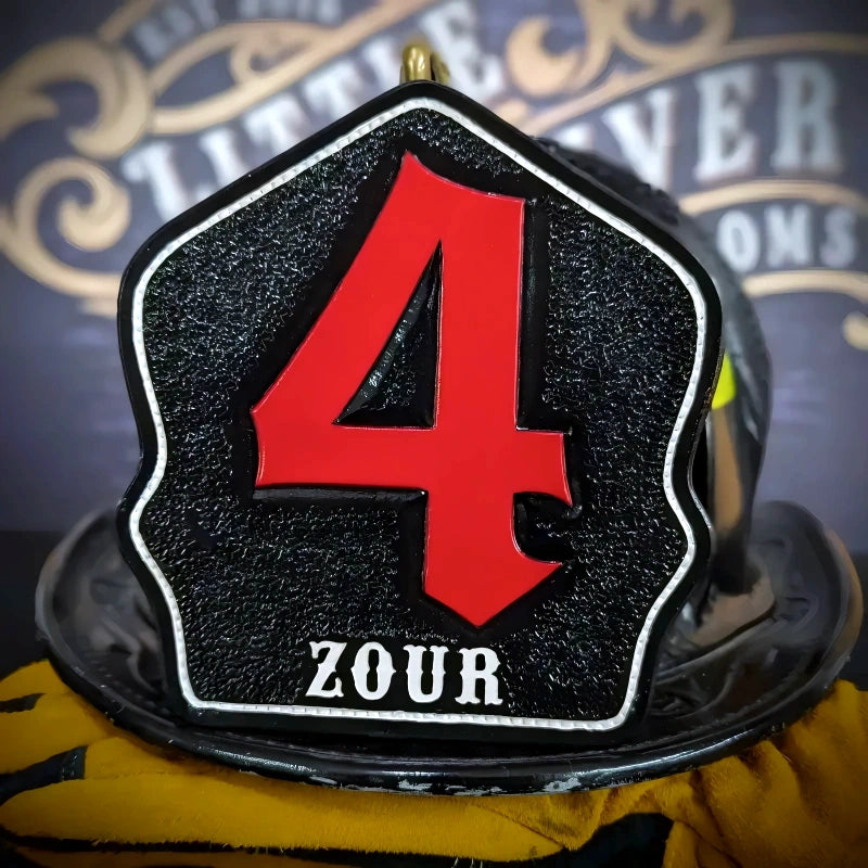 Company Shield firefighter helmet shield clear lettering