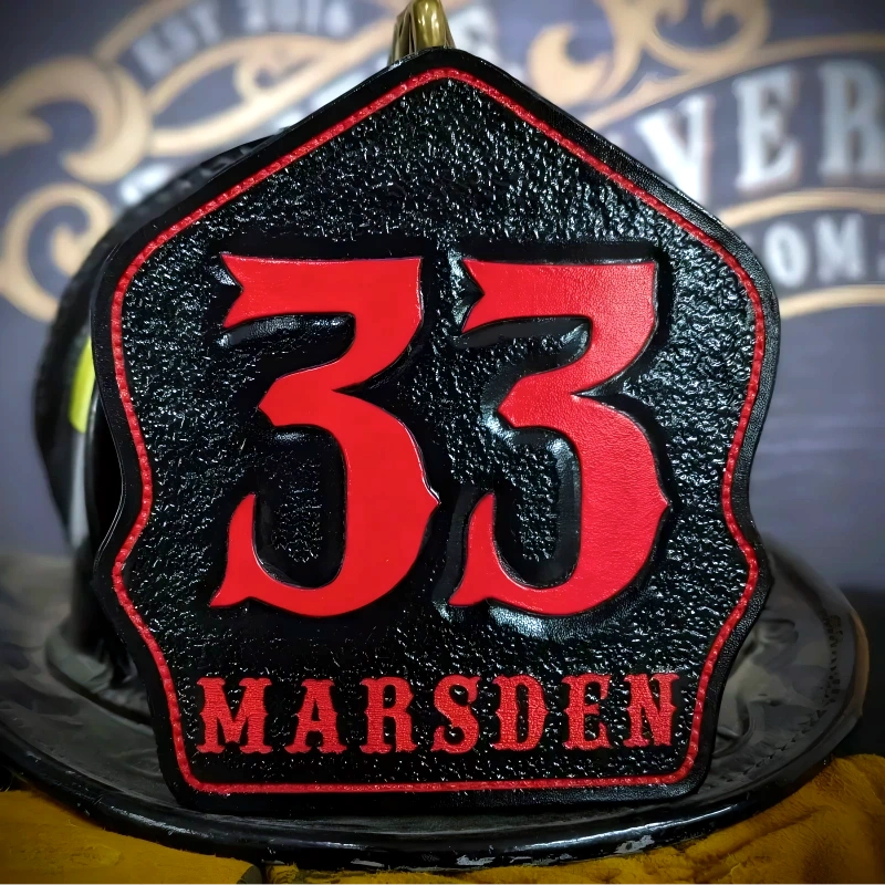 Company Shield firefighter helmet shield handmade to order