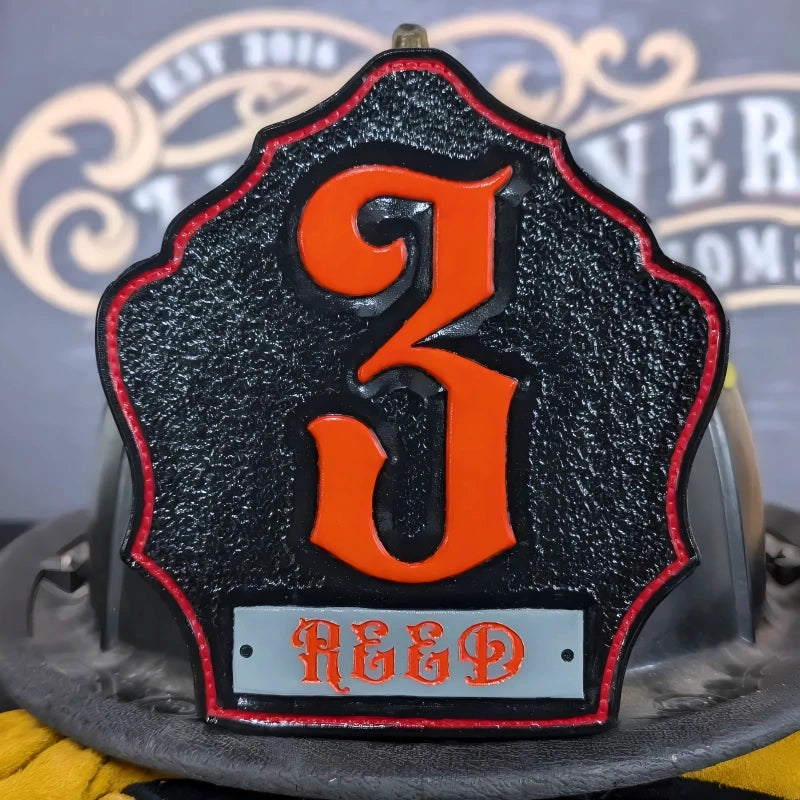Company Shield firefighter helmet shield classic leather look