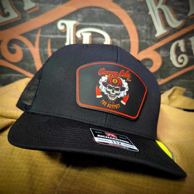 Leather patch hat with uploaded custom logo