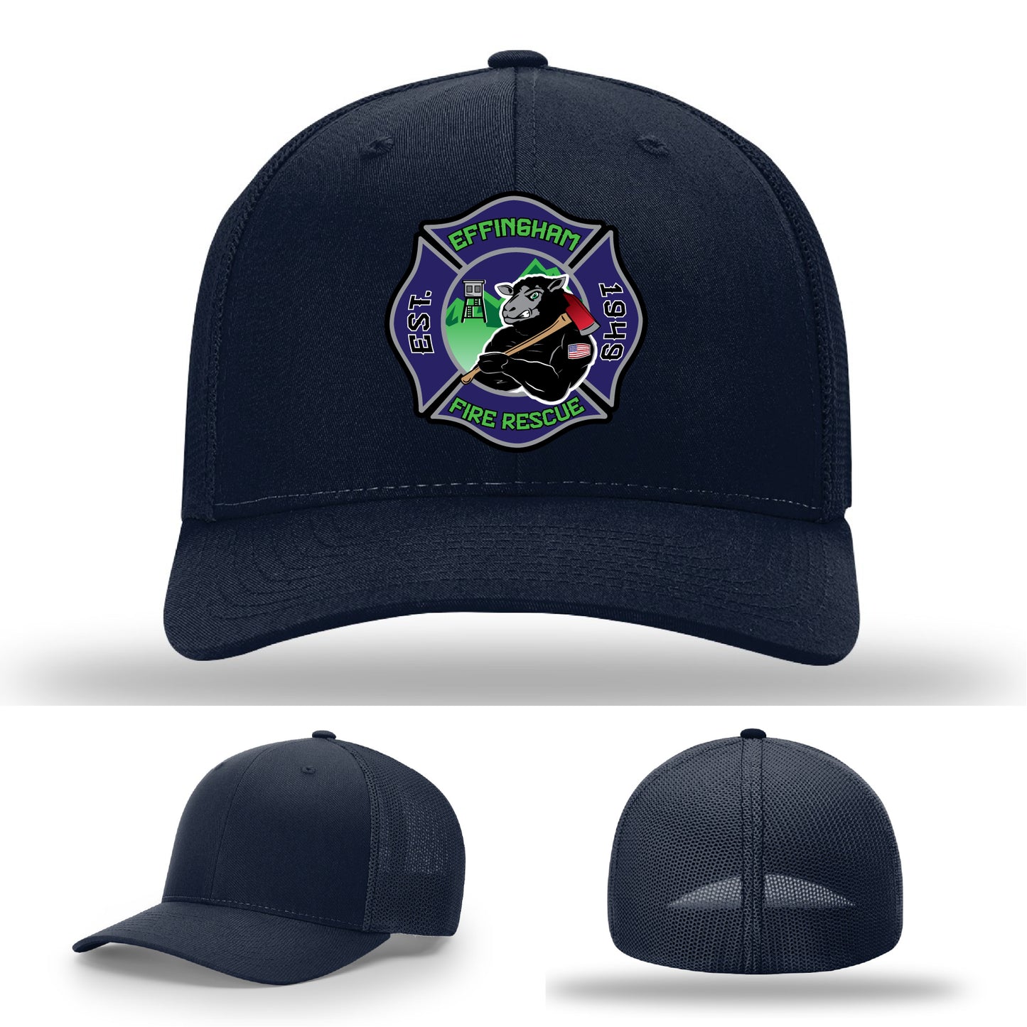 Leather firefighter hat custom made for Effingham Fire Rescue