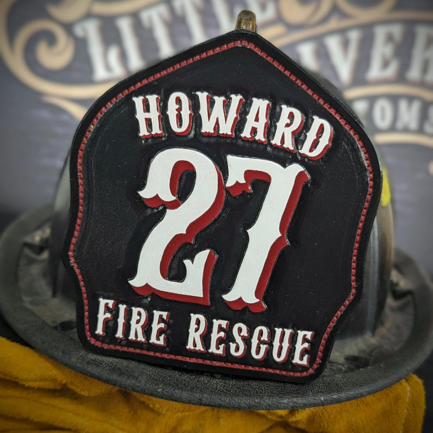 leather fire helmet front – strong design for trucks, engines, and chiefs