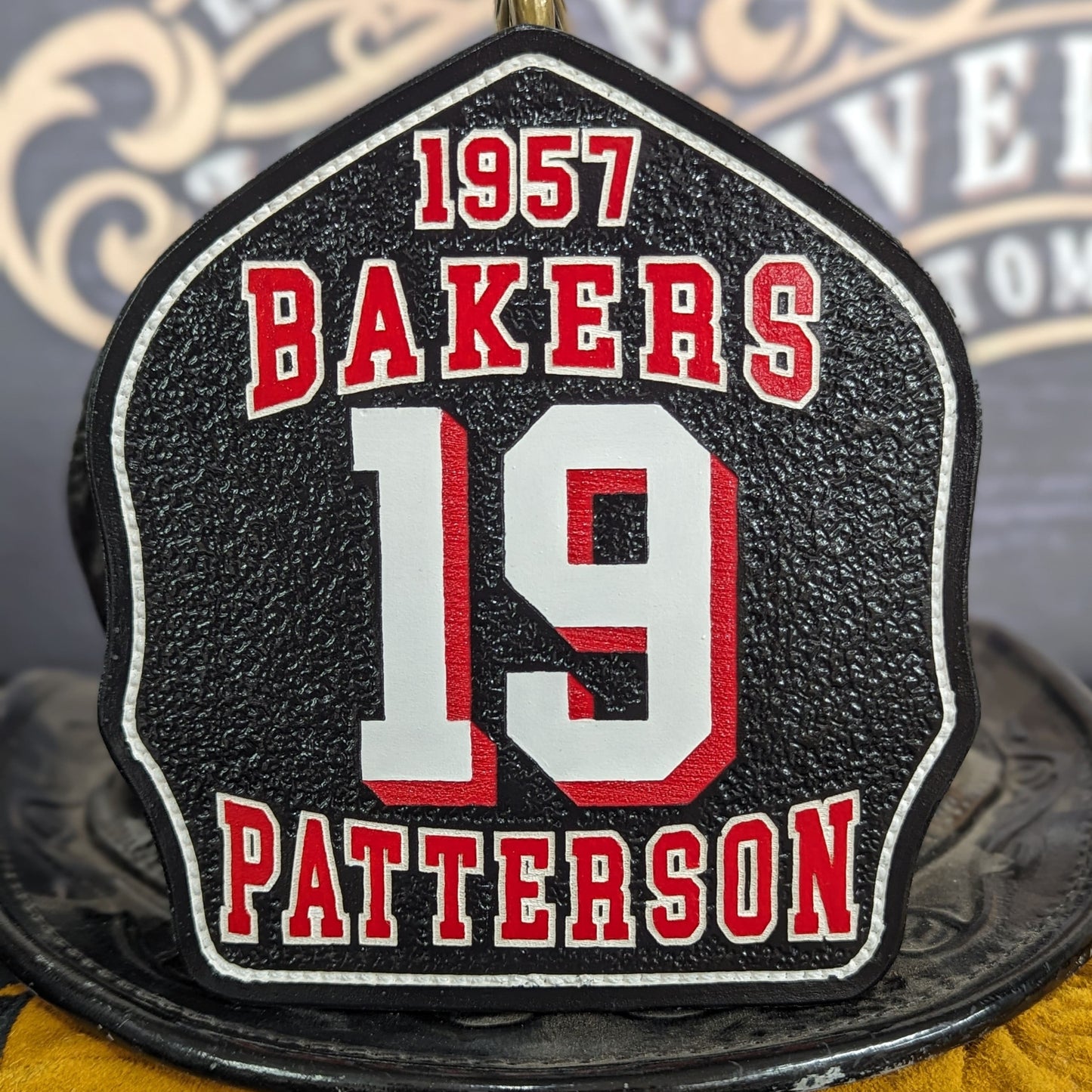 custom helmet shield – designed for department clarity and crew pride