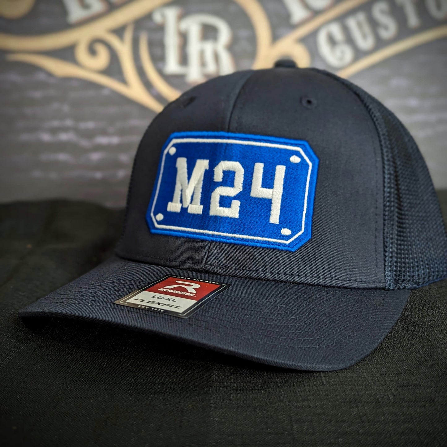 Custom embroidered firefighter hat with bold stitching, structured fit, and premium Richardson snapback design