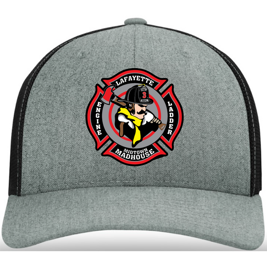 Firefighter hat featuring Lafayette Fire Department engraved patch
