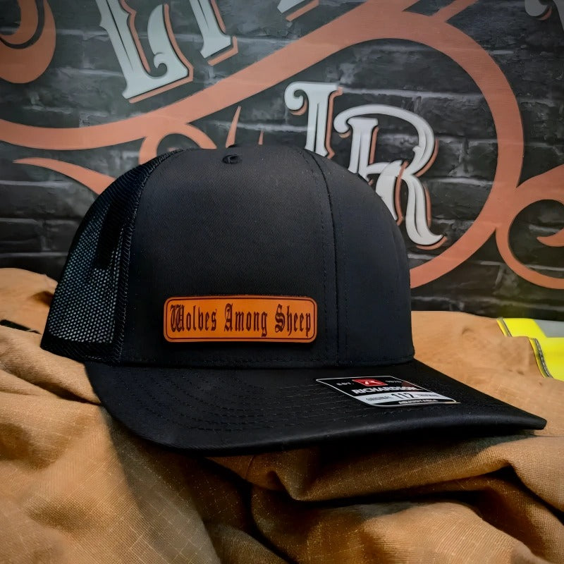 Custom hat featuring genuine leather patch with Low Ride graphic
