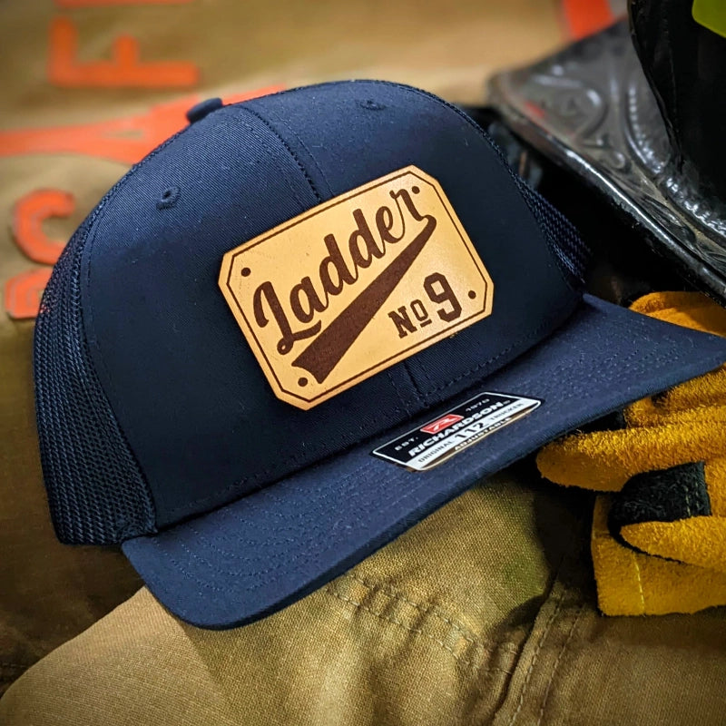 Firefighter hat featuring custom passport patch