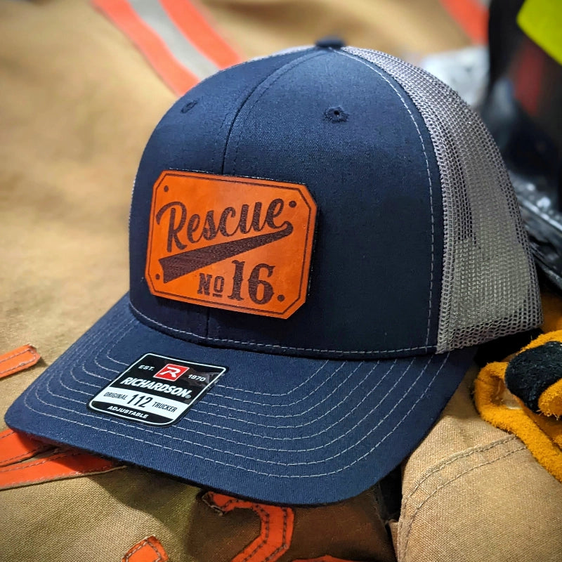 Firefighter hat built with passport patch design