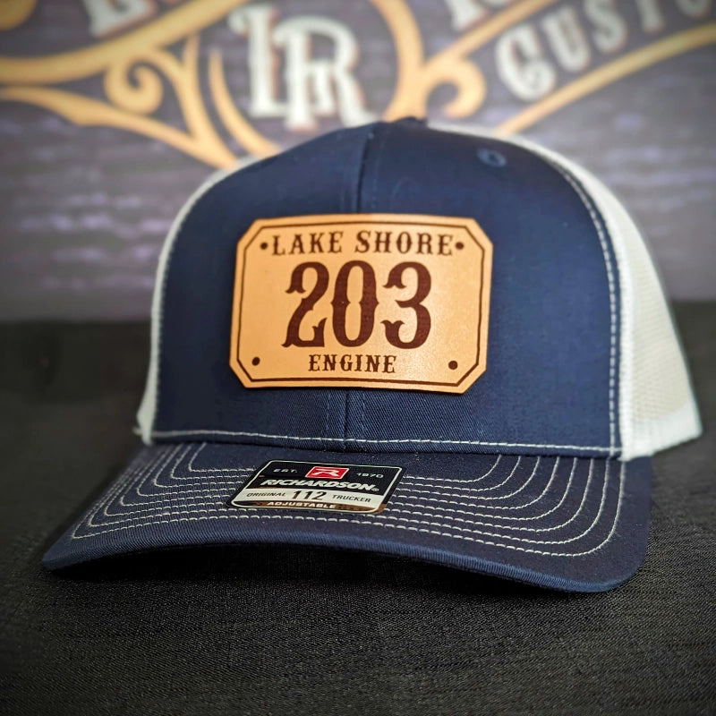 Custom firefighter hat designed with passport patch