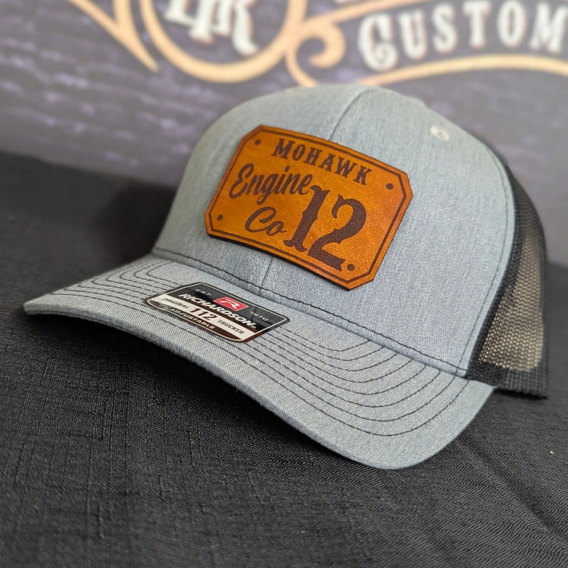 Firefighter hat with authentic passport leather patch