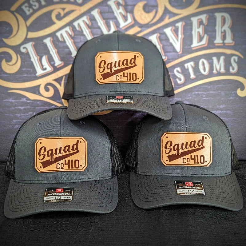 Passport style firefighter hat with leather patch