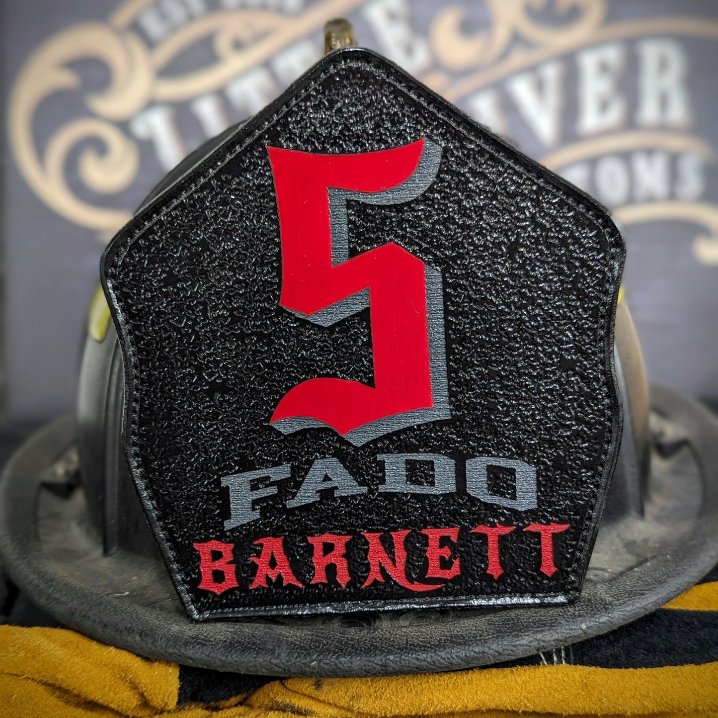 firefighter leather helmet front – ready for heat, smoke, and respect