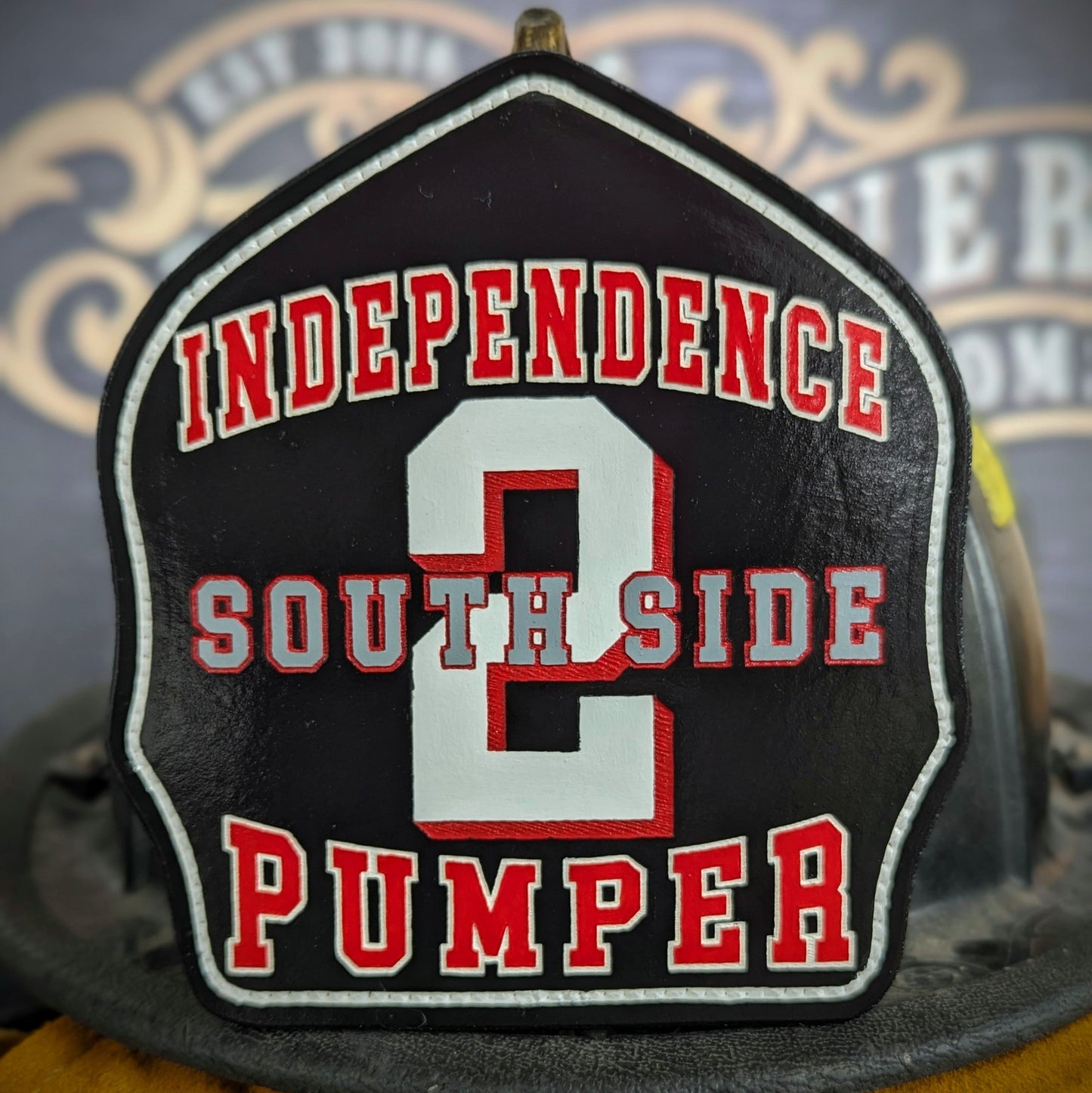 custom firefighter helmet front – personalized for top-tier fire crews