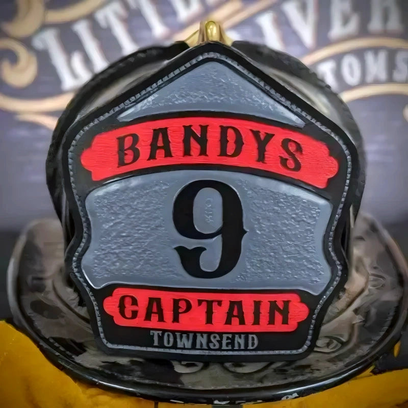 Renegade firefighter helmet shield with bold lettering